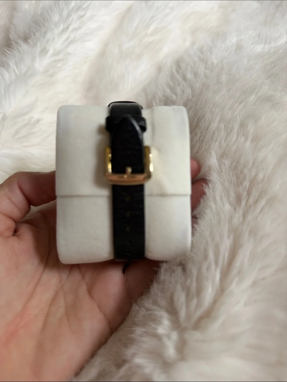 kate spade Gold-Tone Case Black Dot Dial Leather Strap Watch
